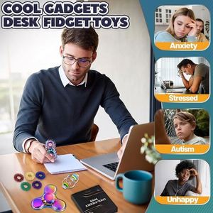 TOYSRUNNER Fingertip <b>Desk</b> Stress Management Tool-Eco-Friendly Metal Motion Slider <b>Rotational</b> Spinner for Unisex Reduces Anxiety - Product Image 5