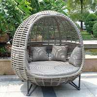 Fauteuil suspendu rond en osier style nordique, lit nid d'oiseau, pour patio, jardin, hôtel, chaise en rotin PE, mobilier d'extérieur, ensemble de canapés portables
