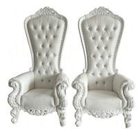Ensemble de chaises trônes royales de luxe pour mariage, canapé de roi à dossier haut pour cérémonie de mariage