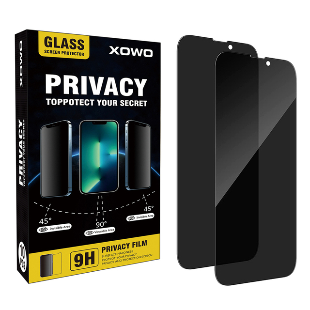 XOWO 9H Tempered Glass Anti Spy Cell Phone Screen Protector Protective Glass Privacy Screen Protectors for Samsung Xiaomi