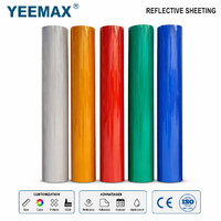 YEEMAX 3200 5100 Lámina de Vinilo PET Autoadhesiva Reflectante de Microesferas de Vidrio, Grado Publicitario, Corte por Plotter, Seguridad Vial Temporal