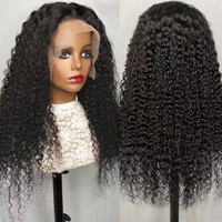 Peluca de Cabello Humano Rizado Remy para Mujer, Negra, con Encaje Frontal 13x6, Trenza 360, Doble Trama a Máquina, Sin Pegamento, HD, Encaje Completo, Venta al por Mayor desde China