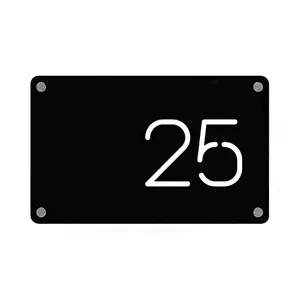 Dinding hitam akrilik nomor rumah plak untuk Villa apartemen kantor