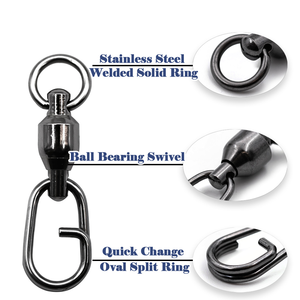 WEIHE haute vitesse huit anneaux de connexion s'enclenche nouveau produit portant une broche ovale forte traction pêche en mer boucle connecteur émerillons boutons-pression - Product Image 5