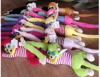 Vêtements en peluche douce rayés, brodés de motifs cocotier, banane, lunettes, singe, multicolores, en polyester et coton PP, anti-stress, unisexe, ODM