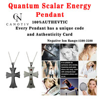 Collier en chaîne avec pendentif énergétique croisé, bijoux de santé pour hommes, Germanium Nano quantum détarar