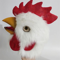 Masque de coq et de poulet, costume de fête d'Halloween pour adultes, accessoire de cosplay en latex pour la tête et le visage, accessoire de carnaval