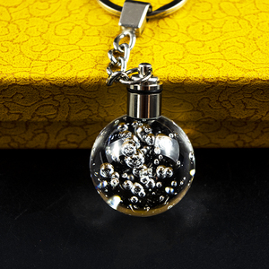 Cheap Wholesale <strong>Snow</strong> <strong>Ball</strong> Keyrings 3d Laserd Crystal <strong>Ball</strong> Keychain with Led Light for Valentine's Day Present - Product Image 5