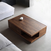 Table basse rectangulaire en bois massif de style nordique, minimaliste moderne, de luxe léger italien, pour l'Amérique du Nord