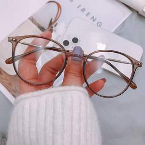 Pc9531 <b>Round</b> <b>Frame</b> Glasses Brown Full Rim Cr-39 Lenses Clear Anti Blue Light Unisex Optical Eyewear - Product Image 2