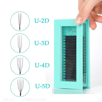SP EYELASH Nouveau style Extension de cils pré-faits en éventail en forme de U, effet 2D 3D 4D 5D, W Bloom, en vison synthétique moelleux