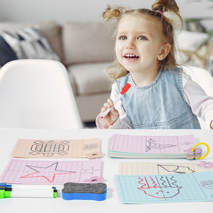 Trẻ em lưới đối xứng vẽ đồ họa câu đố đồ chơi tập trung đào tạo Truy Tìm bức tranh thẻ trẻ em hỗ trợ giảng dạy - Product Image 3