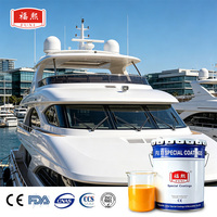 Revêtement supérieur fluorocarboné bicomposant semi-brillant certifié marine, forte adhérence, résistance aux chocs pour équipement marin, application par pulvérisation