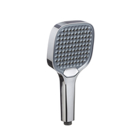 Pommeau de Douche Portable de Luxe en Plastique ABS à Panneau 3D, Commande à Bouton Unique, Économie d'Eau, Finition Chromée, Triple Jet, pour Salle de Bain et Hôtel