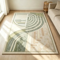 Ensemble de tapis tuftés géométriques Art Déco personnalisés, faits main, à poils longs, abstraits, antidérapants, décoratifs pour la maison