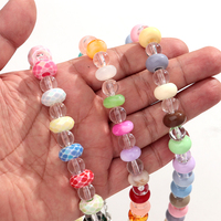 Collier Quotidien Adorable : Accessoire DIY Fait Main avec Perles Colorées Plates et Perles Rondes Acryliques Transparentes pour Femmes et Filles