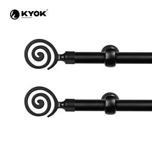 Barra de Cortina Espiral Artística de Aleación de Aluminio KYOK, Estilo Moderno para Uso en Interiores/Exteriores, Sala de Estar, Dormitorio, Balcón, Comedor - Product Image 6