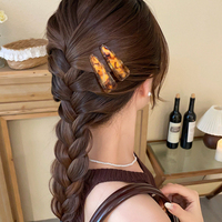 Barrettes à cheveux personnalisées DongDong avec logo, sans plis, pour maquillage et soins de la peau, pinces crocodiles en acétate couleur caramel