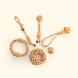 Nuovo Design aggressivo Chewers <span class=keywords><strong>Dog</strong></span> corda giocattolo Set cane palla giocattolo tessitura duro cane giocattoli - Product Image 5