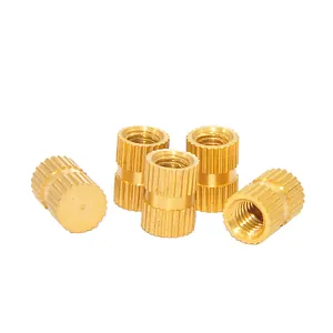 Sunpoint Copper Nut GB809A Embedded Round Nut Straight Knurled Copper Brass Insert Nut For Wood