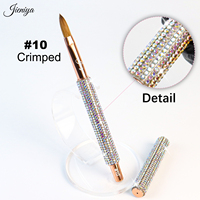 Pro Series AB Gradient Strass Acrylique Brosse Véritable Kolinsky Sable Cheveux #10 Nail Art Fournitures En Gros Nail Art Brosse