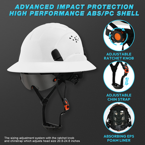 <span class=keywords><strong>Casque</strong></span> <span class=keywords><strong>de</strong></span> <span class=keywords><strong>sécurité</strong></span> ANSI Type II Classe C <span class=keywords><strong>avec</strong></span> <span class=keywords><strong>visière</strong></span> <span class=keywords><strong>intégrée</strong></span>, construction légère et ventilée, équipement <span class=keywords><strong>de</strong></span> protection individuelle (EPI) pour usage industriel - Product Image 4