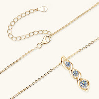 Bijoux quotidiens Infinity Moissanite 3 collier en pierre pour femmes D couleur argent Sterling usine en gros