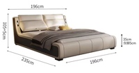 2025 Dernière conception 1.8m King Queen Bed Lit en cuir multifonctionnel avec tête de lit de rangement Lit de rangement électrique