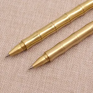 Bolígrafo de latón personalizado con elementos chinos, bolígrafo de bambú con clip dorado, regalo promocional para enviar al jefe - Product Image 4