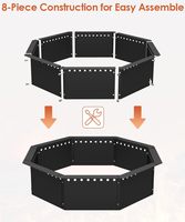 Mocomax – Anneau de foyer moderne mat sans fumée, diamètre extérieur 28 pouces, diamètre intérieur 24 pouces, grand foyer en acier massif pour brûler du bois