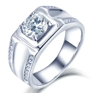 925 스털링 실버 Moissanite 반지 D 컬러 VVS 1CT 스퀘어 컷 Moissanite 다이아몬드 웨딩 약혼 반지 실버 925