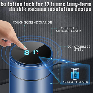 กระติกน้ำอัจฉริยะยี่ห้อ OEM พร้อมหน้าจอ LED แสดงอุณหภูมิแบบดิจิตอล ผลิตจากสแตนเลส ความจุ 350-1000 มล. สำหรับใช้ในบ้านและนอกบ้าน - Product Image 3