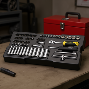 Juego de Llaves de Tubo Hexagonales con Mango en T Cromado de Grado Industrial Stanley Modulo, 60 Piezas, Accionamiento de 1/4 de Pulgada, Kit de Herramientas para Reparación Automotriz y Mecánica - Product Image 3