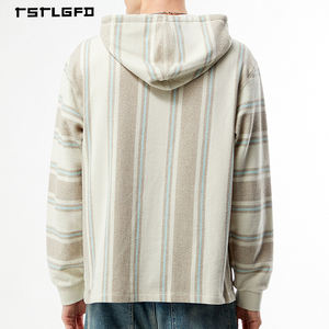 Sudadera Baja Personalizada para Hombre con Rayas Bordadas y Cuello con Botones de Tela Texturizada en Tejido Transpirable 100% Algodón Orgánico - Product Image 3