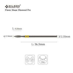 Brocas profesionales de diamante con forma de llama de 2,3mm, brocas de belleza de manicura fiables con partículas de diamante para pulir con ternura el área de la superficie de las uñas - Product Image 2