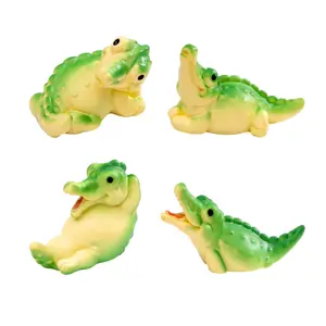 bulk cartoon figurines resin baby crocodile one piece mini sea life figures animal sculpture kids bath toys garden decoration