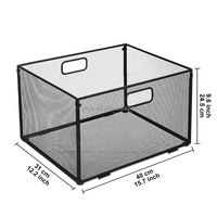 Caja de almacenamiento plegable de malla metálica grande, Revistero de oficina multifuncional, buzón de correo para el hogar, organizador de bandejas de archivo para el hogar