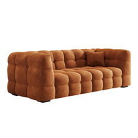 Canapé Sherpa Bubble surdimensionné 4 places, design capitonné en grille, tissu ultra doux et moelleux, mobilier moderne pour salon