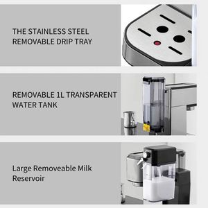 2024 Offre Spéciale <span class=keywords><strong>100</strong></span>% usine expresso fabricant réservoir d'eau amovible Compact maison Cappuccino moulin expresso Machines à café - Product Image 4