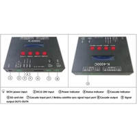 Contrôleur LED K-4000C pour cartes SD, pixels LED WS2812, SPI DMX512, double sortie DC 5V 12V 24V, programmable pour bandes LED
