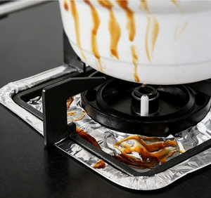 Protège-brûleurs <span class=keywords><strong>de</strong></span> cuisinière jetables en aluminium, revêtements carrés en mousse pour brûleurs à <span class=keywords><strong>gaz</strong></span> - Product Image 4