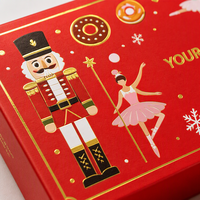 Boîte cadeau de Noël rouge premium, emballage rigide en carton personnalisé avec logo pour bijoux, chocolats et autres cadeaux