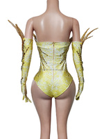 Jinyi Technology Ensemble de manches orné de strass pour performance sexy, style industriel, avec fente haute, pour groupe de filles, bar et DJ