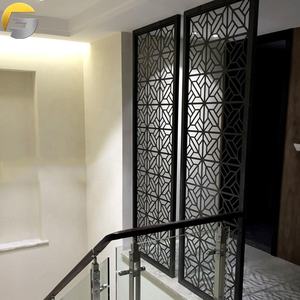 مرآة من الفولاذ المقاوم للصدأ مع مقسم للحوائط, فاصل للحوائط ، فواصل للحوائط ، معدن مخصص ، قطع بلون ذهبي ، علامة تجارية (CL273) ، شاشة للفنادق - Product Image 5