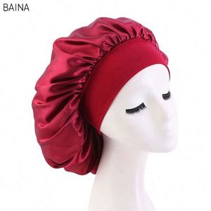 Bonnet de nuit en satin à large bande pour femme, pour soins de beauté - Product Image 4