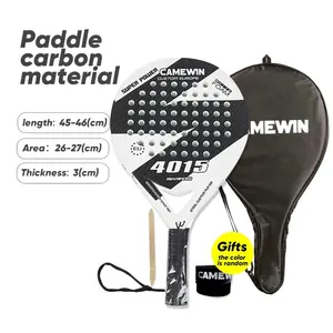 Camewin青と白のパデルラケットテニスラケット50% カーボンメーカー販売卸売kaiweiパデルラケット