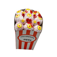 Fournitures de décoration Halloween boîte à pop-corn rose globe oculaire pop-corn fête pour fournitures de fête d'halloween