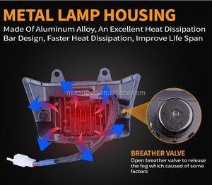 Dirt Bike <span class=keywords><strong>supermoto</strong></span> 12V phare Led pour Kawasaki KLX125 140 250 Motocross E-mark phare remplacement pour KMX KX KLR KLE ZZR - Product Image 4