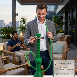 Tuyau de chicha rétractable en silicone multicolore de qualité supérieure, base à motif diamant, détachable, pour narguilé - Product Image 3
