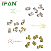 IFAN ISO15875 raccords de quincaillerie accessoires de plomberie en laiton 16-32mm raccord de compression de presse raccords de tuyauterie PEX